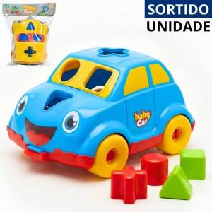 Carrinho Didático Baby Car Blocos Coloridos Infantil Plástico Educação Precoce Bebê