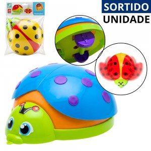 Joaninha Didática Madeira 20cm Brinquedo Educativo Infantil Bebê Desenvolvimento