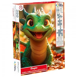 Quebra-cabeça Dragão 300 Peças Grande Infantil 54x37cm
