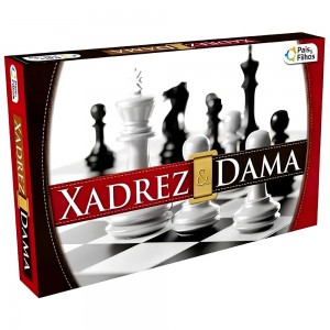 Jogo Xadrez e Dama Clássico Completo Estratégia Família