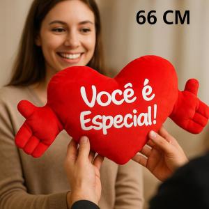 Coração Pelucia Medio com Mao e Frases Sortidos - 313 Conf - Ddn